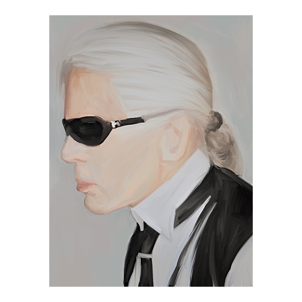 KARL LAGERFELD FRAMED PAINTING - Picture 1 of 1